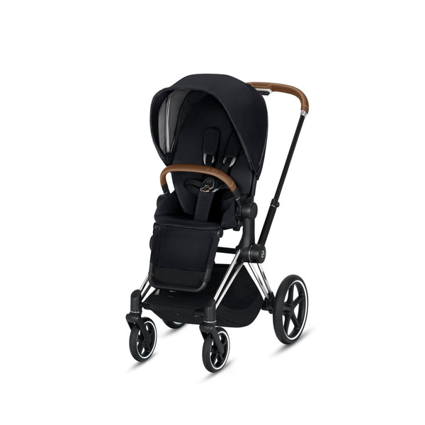 PRIAM SEAT PACK (PREMIUM BLACK) WITH PRIAM FRAME (CHROME) – 0/3 baby Collection