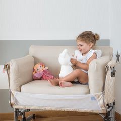 ZIBOS ALA 5 in 1 Co-Sleep Baby Cot with Sofa Kit set   - STONE