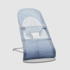 Babybjorn - BOUNCER BALANCE SOFT 嬰幼兒搖椅 - 天藍色/白色 - MESH - 淺灰架