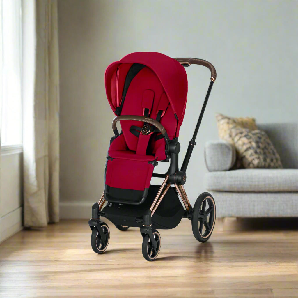 cybex priam rose gold PRIAM ROSE GOLD FRAME AND TRUE RED SEAT PACK – 0/3 baby Collection