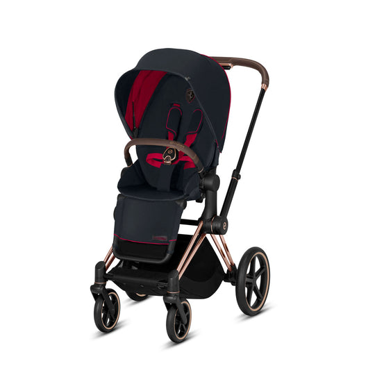 PRIAM ROSE GOLD CHASSIS AND SEAT PACK - VICTORY BLACK