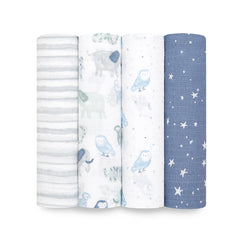 ESSENTIAL COTTON SWADDLE -TIME TO DREAM 4 PCS/PACK