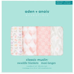 ESSENTIAL COTTON SWADDLE - PIECE OF MY HEART 4 PCS/PACK