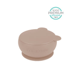 SILICONE BOWLY WITH LID BUBBLE BEIGE