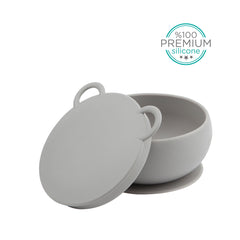 SILICONE BOWLY WITH LID GREY