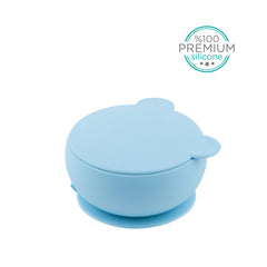 SILICONE BOWLY WITH LID BLUE